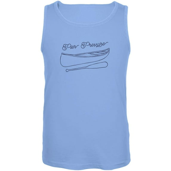 Summer Sun Pier Pressure Canoe Drawing Mens Tank Top Carolina Blue LG