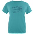 thumbnail image 1 of Summer Sun Pier Pressure Canoe Drawing Womens T Shirt, 1 of 1