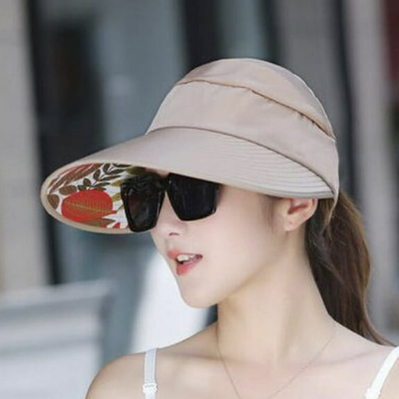 Summer Sun Protection Folding Sun Hat For Women Wide Brim Cap Ladies Beach Visor Hat Girl Holiday UV Protection Sun Hat Sun Hats Women Summer Hat Outdoor Wide Large Brim Cap Beach Visor Caps Foldable