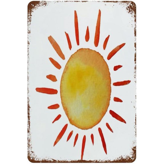 Summer Sun Quote Metal Tin Sign Wall Decor Plaque 8x12 Inch for Home
