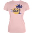 thumbnail image 1 of Summer Sun Relax Palm Tree Juniors Soft T Shirt CRM SM, 1 of 1