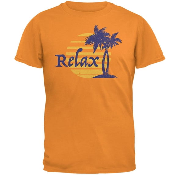 Summer Sun Relax Palm Tree Mens T Shirt Tennessee Orange SM