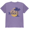 thumbnail image 1 of Summer Sun Relax Palm Tree Youth T Shirt Violet YSM, 1 of 1