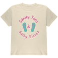 thumbnail image 1 of Summer Sun Sandy Toes and Salty Kisses Youth T Shirt Natural YLG, 1 of 1