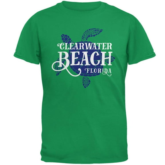 Summer Sun Sea Turtle Clearwater Beach Mens T Shirt Irish Green X-LG