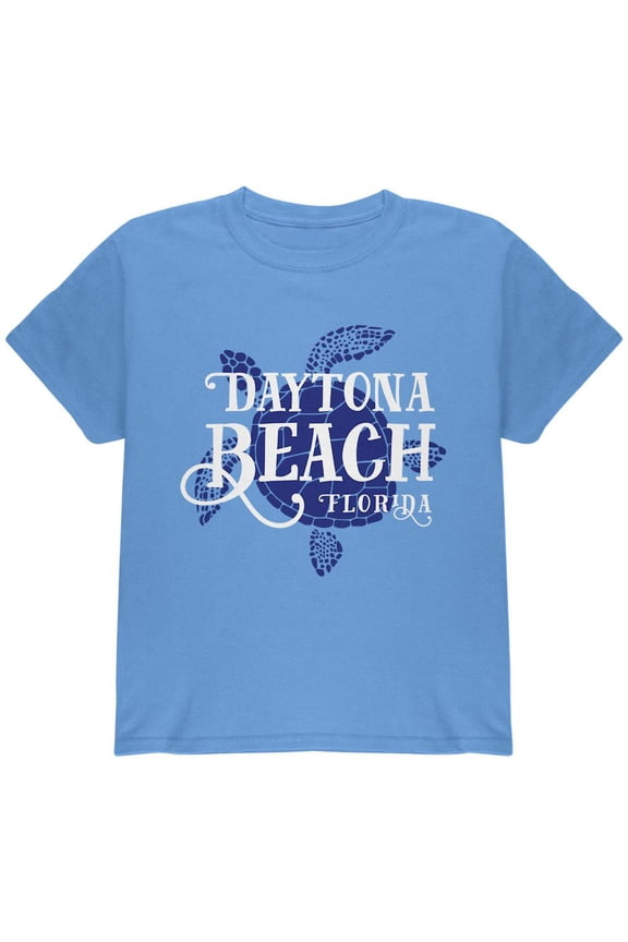Summer Sun Sea Turtle Daytona Beach Youth T Shirt Carolina Blue YSM
