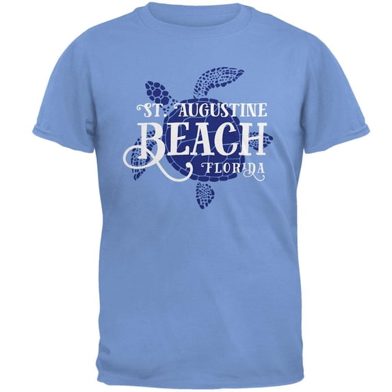 Summer Sun Sea Turtle St. Augustine Beach Mens T Shirt Carolina Blue MD