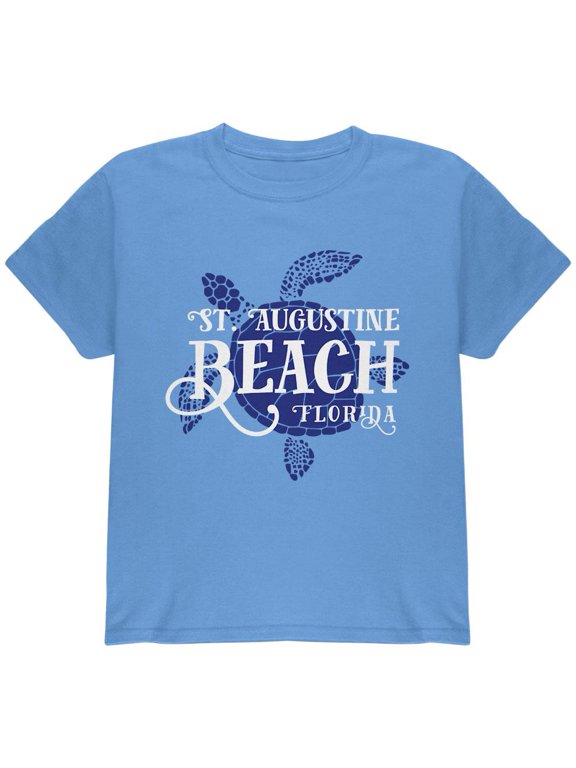 Summer Sun Sea Turtle St. Augustine Beach Youth T Shirt Carolina Blue YSM