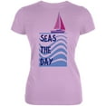 thumbnail image 1 of Summer Sun Seas Seize the Day Sailboat Juniors Soft T Shirt Lilac SM, 1 of 1