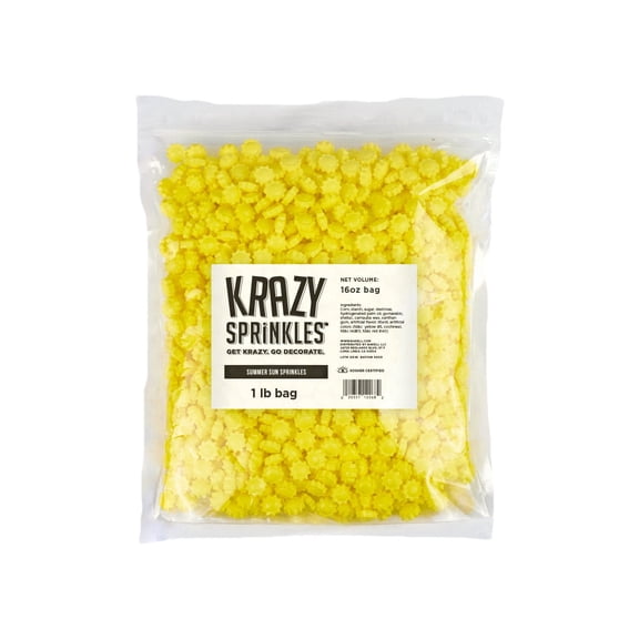 Krazy Sprinkles - Edible Summer Sun Shapes - Bold Cake Decoration, 1lb Bag