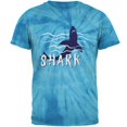 thumbnail image 1 of Summer Sun Shark Rising Waves Mens T Shirt Pinwheel Blue Tie Dye MD, 1 of 1