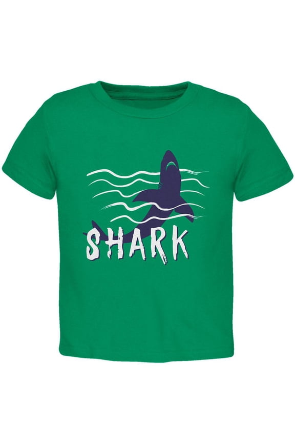 Summer Sun Shark Rising Waves Toddler T Shirt Kelly Green 4T