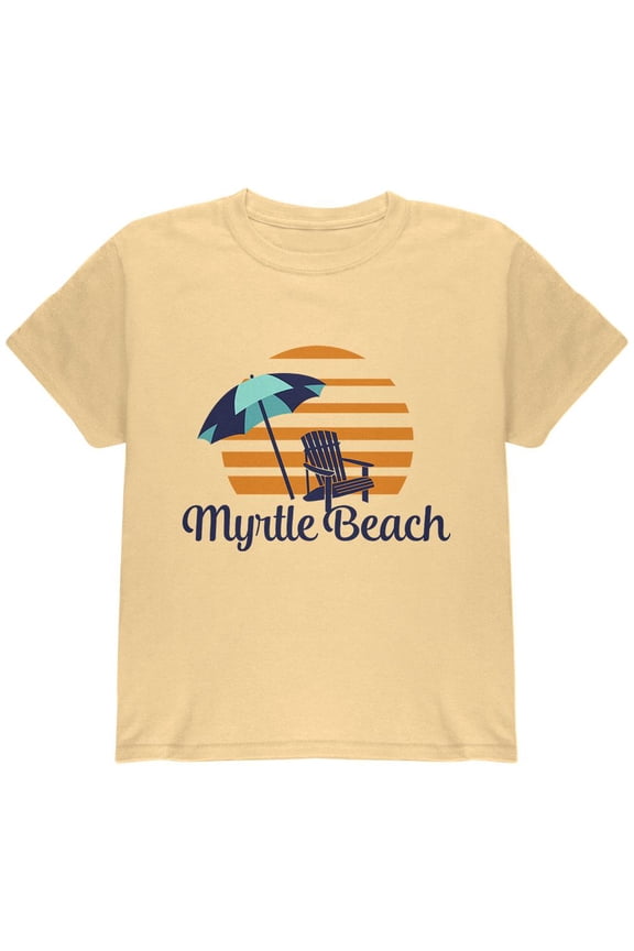 Summer Sun Sunset Myrtle Beach Youth T Shirt Yellow Haze YXL