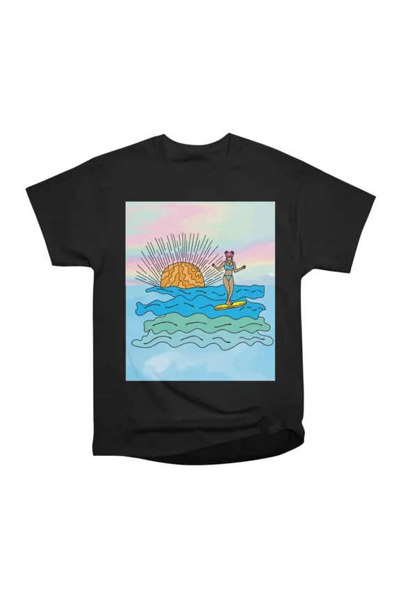 Summer Sun Surfing In Retro Style T-Shirt Tee Gift For Him Merch For Her Apparel For Frien