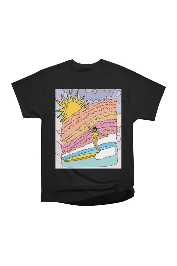 Summer Sun Surfing In Retro Style T-Shirt Tee Gift For Him Merch For Her Apparel For Frien