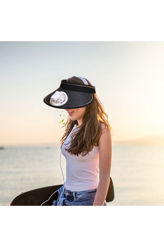 Summer Sun Visor Hat USB Charging Big Eaves Outdoor Summer With Fan Hat Ano Women Sun Parent-child Sun Hat, Usupdd Summer Sun Visor Hat USB