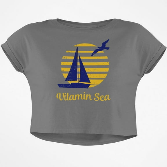 Summer Sun Vitamin Sea Junior Boxy Crop Top T Shirt