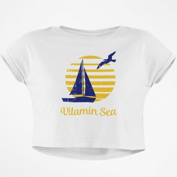 Summer Sun Vitamin Sea Junior Boxy Crop Top T Shirt