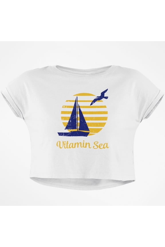 Summer Sun Vitamin Sea Junior Boxy Crop Top T Shirt