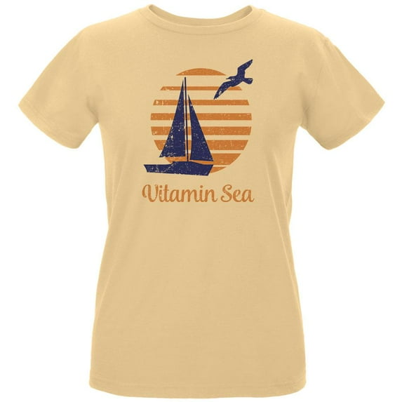 Summer Sun Vitamin Sea Sailboat Womens Organic T Shirt