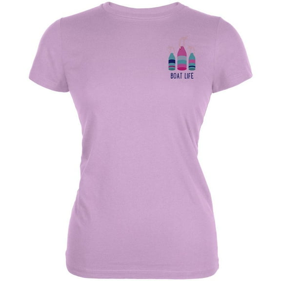 Summer Sun Whatever Floats Your Boat Bouys Juniors Soft T Shirt Lilac MD