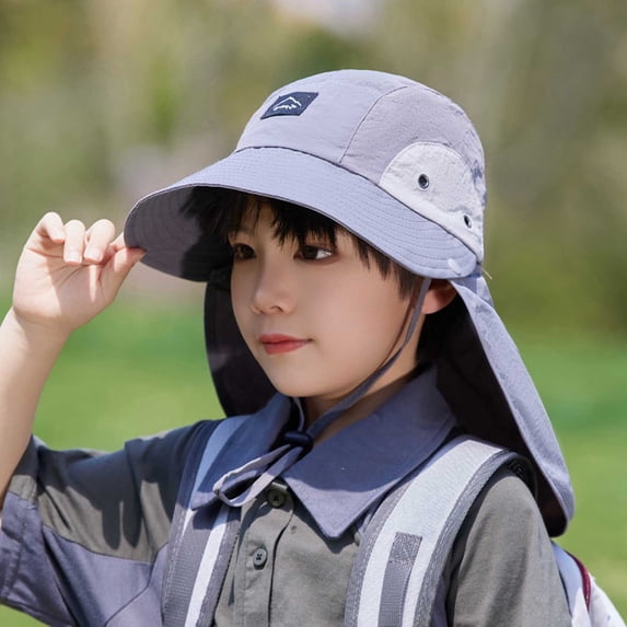 Summer Sun Wide Brim Bucket Hat For Kids Boys Girls Fisherman Style Neck Funny Hats Adjustable Cute Caps Adjustable Baseball Hats for Boys & Girls