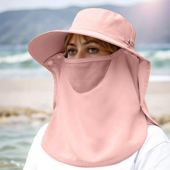 Summer Sun Wide Brim Hat With Cape For Women Desert Hat Mens Floppy Hat Summer Evaporating Hat Large Visors for Women Pool Caps for Women Shelter Hat Calf Hair Hat Baseball Mesh Hats for Men Travel