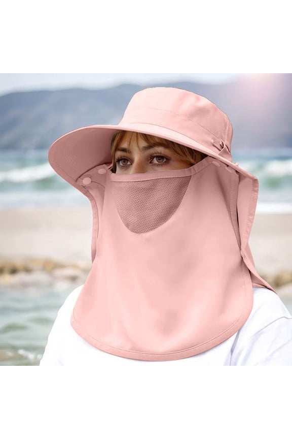 Summer Sun Wide Brim Hat With Cape For Women Desert Hat Mens Floppy Hat Summer Evaporating Hat Large Visors for Women Pool Caps for Women Shelter Hat Calf Hair Hat Baseball Mesh Hats for Men Travel
