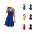 thumbnail image 1 of Summer for Women Sleeveless Scoop Neck Slim Fit A Line Flowy Knee Length Dress Short Skater Dress Tank Dresses, 1 of 7