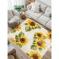 thumbnail image 1 of Summer Sunflower Area Rug for Bedroom 2.7x5 Ft Yellow Flower Leaf Old Newspaper Super Soft fuzzy Throw Rug Non-Slip Fluffy Plush Indoor Floor Carpet for Living Room Nursery Home Decor, 1 of 8