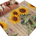thumbnail image 1 of Summer Sunflower Area&nbsp;Rug 8x10ft Vintage Flower Wooden Board Non-Slip&nbsp;Washable Square&nbsp;Rugs Soft Felt Indoor Floor Mat for Bedroom Kitchen Living Room Bathroom, 1 of 9