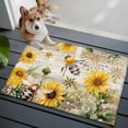 thumbnail image 1 of Summer Sunflower Bee 2x3 Area Rugs for Living Room, Yellow Floral Plants Wood Grain Rustic Non Slip Floor Mat Washable Low-Profile Indoor Carpet for Bedroom, Dining Room, Bathroom, 1 of 9