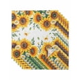 thumbnail image 1 of Summer Sunflower Cloth Napkins Set of 6 Reusable Dinner Napkins, Daisy Leaves Butterfly Botanical Cocktail Napkin Washable Table Napkins for Wedding/Holiday Party/Baby Shower 20"x20", 1 of 7