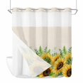 thumbnail image 1 of Summer Sunflower No Hook Shower Curtain with Snap in Liner Country Vintage Farm Yellow Flower Green Leaf Linen Waterproof Bathroom Shower Curtain with See Through Top Window for Bathtub 72" x 72", 1 of 9