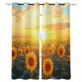 thumbnail image 1 of Summer Sunflower Kitchen Curtains Watercolor Pastoral Botanical Floral Cafe Short Curtains for Bathroom Blackout Window Curtain Grommet Small Window Treatment Drapes for Bedroom Living Room 42"x45"x2, 1 of 9