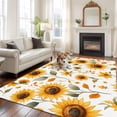 thumbnail image 1 of Summer Sunflower Large Area Rugs 8x10 ft Yellow Flowers Botanical Pastoral Washable Rug Non Slip Indoor Carpet Absorbent Floor Mat for Living Room Bedroom Dining Room, 1 of 9