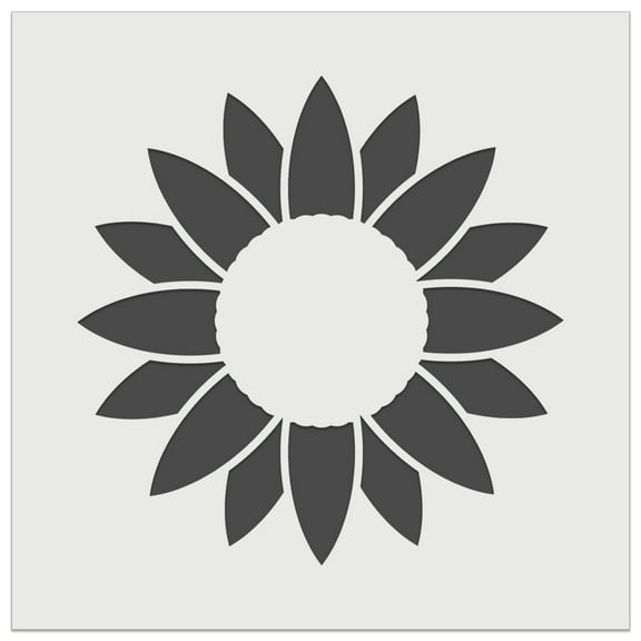 Summer Sunflower Monogram Center DIY Cookie Wall Craft Stencil - 4.5 Inch