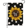 thumbnail image 1 of Summer Sunflower Monogram Garden Flag 12x18 Double Sided Burlap, Small Welcome Initial Letter W Family Last Name Yard House Flag Outdoor Polka Dots Decoration (ONLY FLAG), 1 of 6