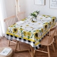 thumbnail image 1 of Summer Sunflower Tablecloth Rectangle/Oval Black and White Buffalo Plaid Rustic Table Cloth Outdoor Waterproof Tablecloths for Party Picnic Polyester Table Cover for Dining/Kitchen Decoration 60x84in, 1 of 6