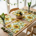 thumbnail image 1 of Summer Sunflower Yellow Floral Placemats Set of 4,Wipeable Washable Table Mats for Dining Tables, Green Leaves Plant Place Mats for Kitchen Event Party Tabletop Decor, 1 of 9