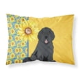 thumbnail image 1 of Summer Sunflowers Black Newfoundland Fabric Standard Pillowcase, 1 of 5