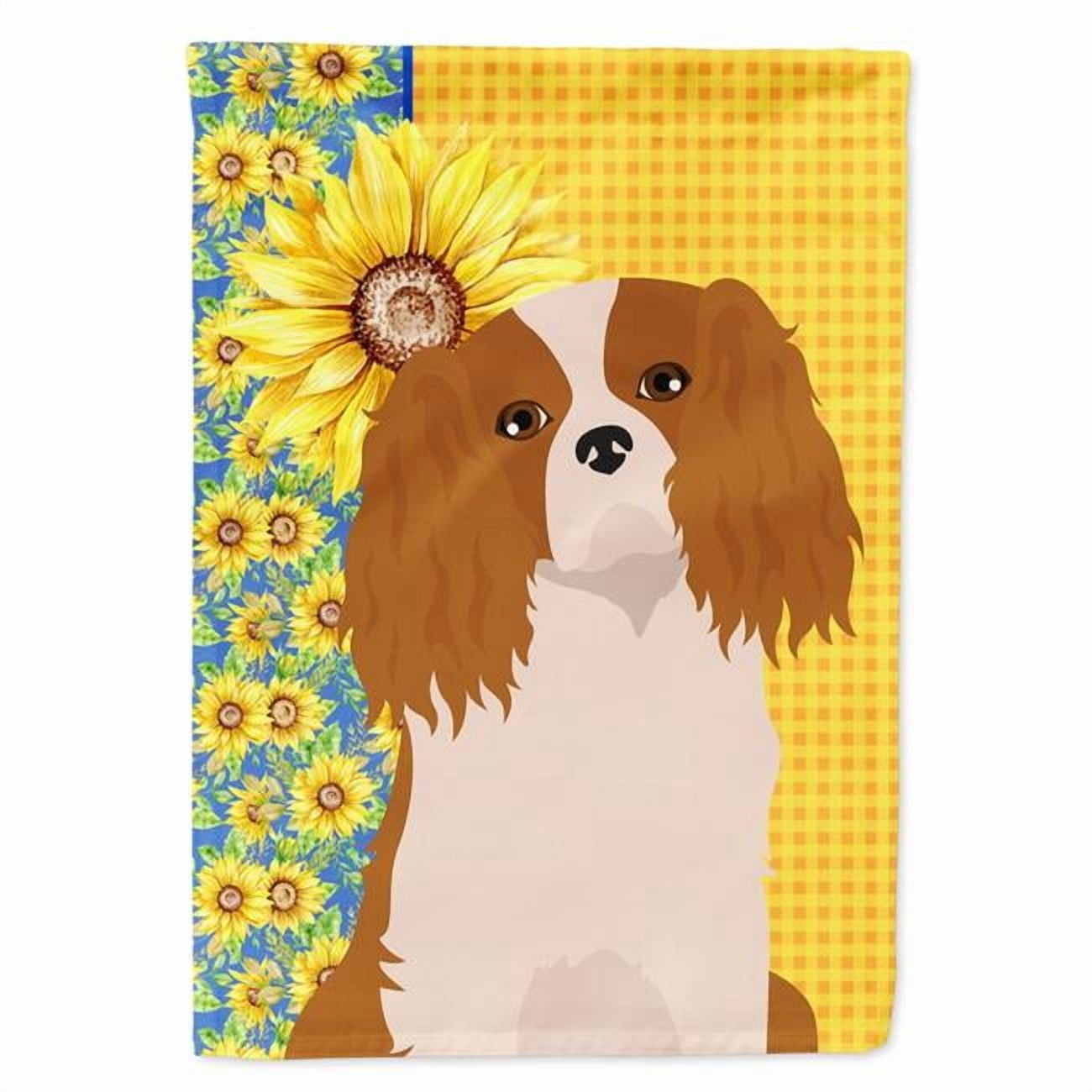 Summer Sunflowers Blenheim Cavalier Spaniel Flag Canvas House Size 28 in x 40 in