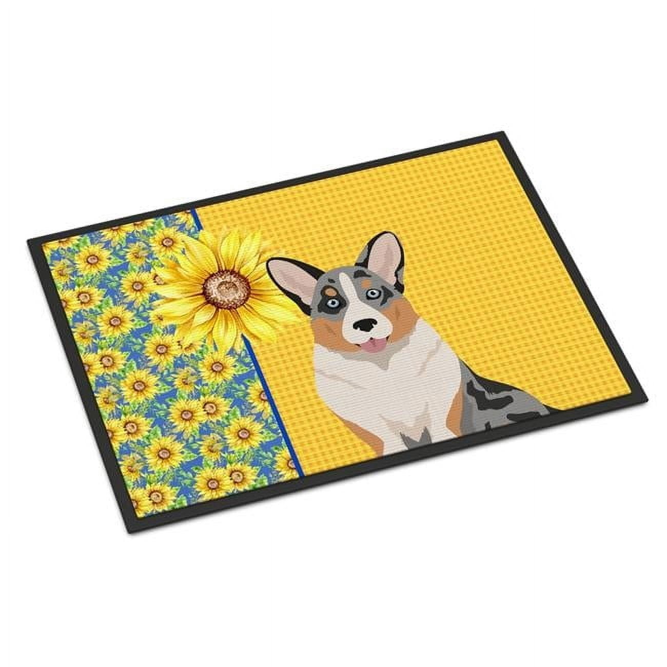 Carolines Treasures WDK5435MAT 18 x 27 in. Summer Sunflowers Brown