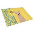 thumbnail image 1 of Summer Sunflowers Cream Chihuahua Glass Cutting Board Large 12 in x 15 in, 1 of 5