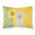 thumbnail image 1 of Summer Sunflowers Cream Golden Retriever Fabric Standard Pillowcase, 1 of 5