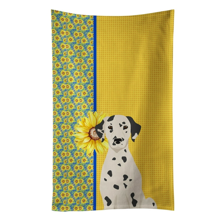 Summer Sunflowers Dalmatian Kitchen Towel