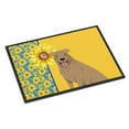 thumbnail image 1 of Summer Sunflowers Fawn Pit Bull Terrier Indoor or Outdoor Mat 24x36 36 in x 24 in, 1 of 5