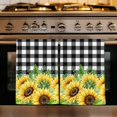 thumbnail image 1 of Summer Sunflowers Kitchen Towels Set of 2, Rustic Botanical Flowers Black Plaid Absorbent Dish Towels for Kitchen, Microfiber Hand Towel, Quick Drying Tea Towel for Cleaning Decorative Dishcloths, 1 of 7