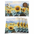 thumbnail image 1 of Summer Sunflowers Placemats Set of 12, Nature Scenery Sky Mountain Watercolor Retro Non-Slip Place Mats Washable Table Mats for Kitchen Dining Table Decorations Indoor/Outdoor, 1 of 9