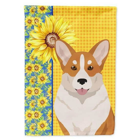 Summer Sunflowers Red Cardigan Corgi Flag Garden Size